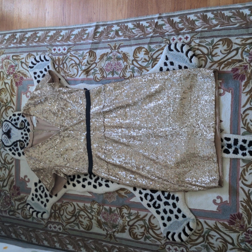 Gold Sequins Burberry London Dress